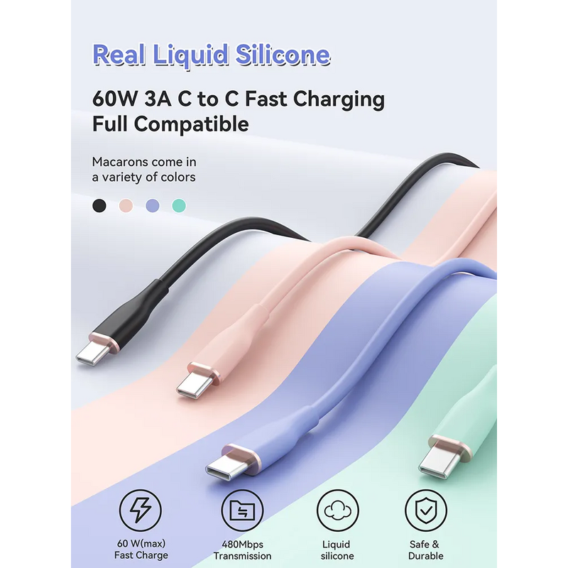 PD Cable Manufacturer - OEM Hot Selling 3A 60W Silicone Usb C