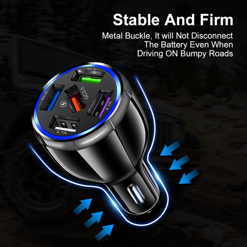 Car USB Charger Factory - OEM Hot Selling Fast Charging 5USB QC
