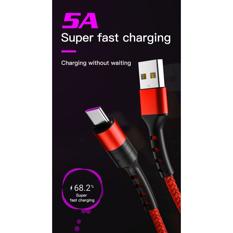 Type C Cable Supplier - OEM Free Sample 5A Nylon for Huawei