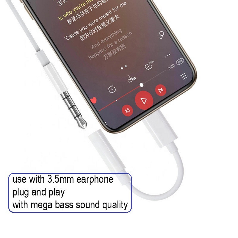 3.5mm Jack Aux Adapter Factory - OEM Hot Selling for iPhone Mobile