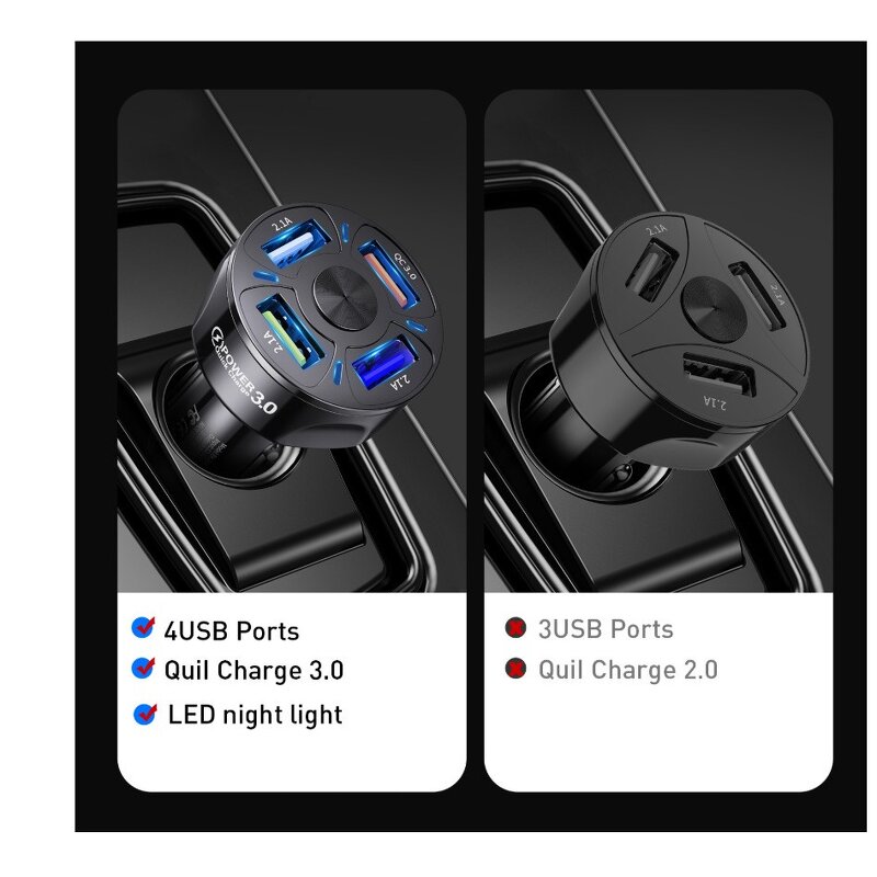 USB Car Charger Supplier - OEM 2022 New 7A QC3.0 4 Port Fast