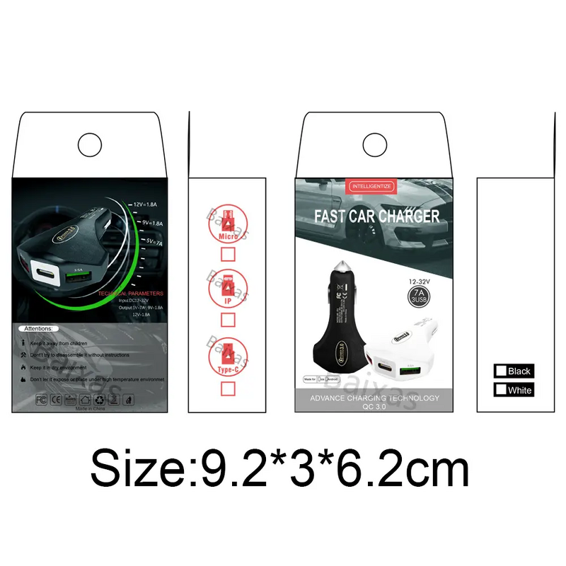 3 in 1 Car Charger Supplier - OEM QC3.0 Fast Three Ports USB