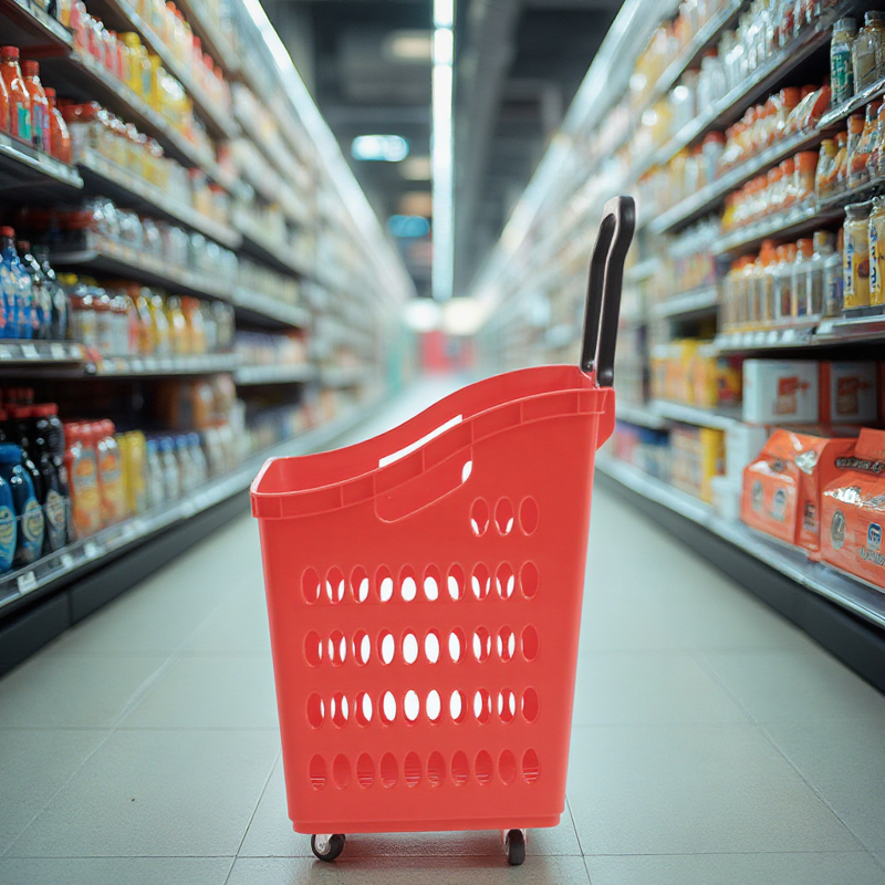 Plastic Handle Shopping Basket Manufacturer - OEM Popular Supermarket