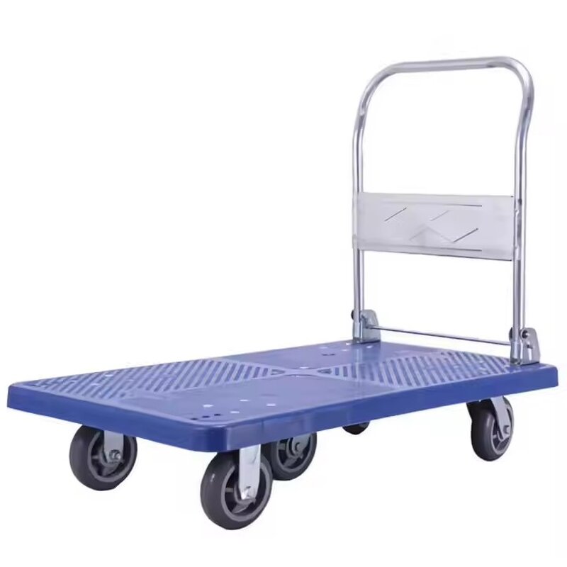 Steel Plate Trolley Factory - OEM Silent Medium Flatbed Folding Cart