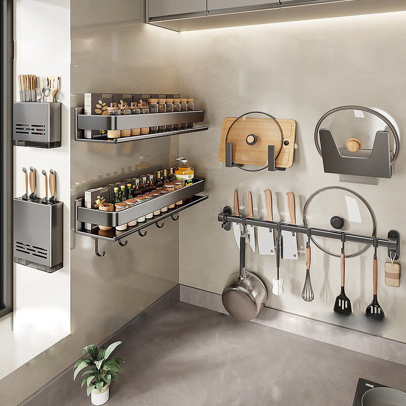 Wall-Mounted Kitchen Shelves Supplier - OEM Multi-Layer Seasoning Racks
