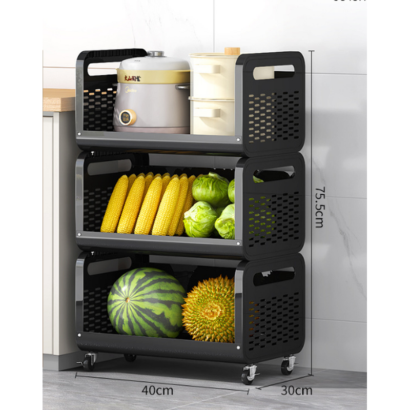 Kitchen Basket Shelves Factory - OEM Floor-to-ceiling Multi-layer Food