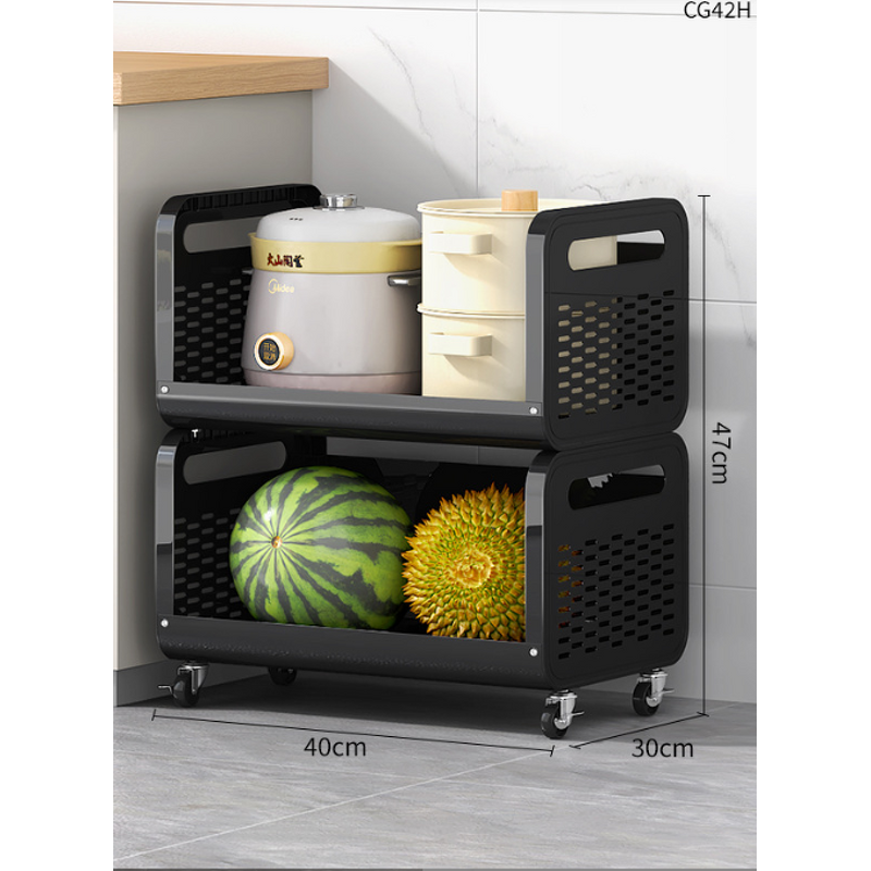 Kitchen Basket Shelves Factory - OEM Floor-to-ceiling Multi-layer Food