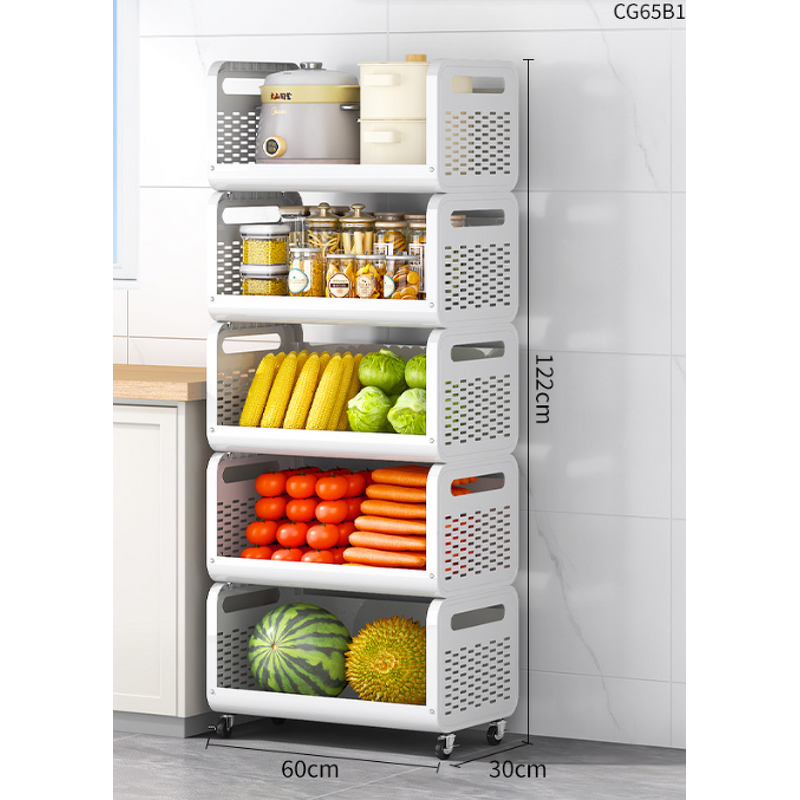 Kitchen Basket Shelves Factory - OEM Floor-to-ceiling Multi-layer Food