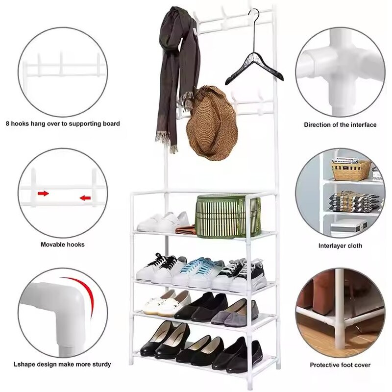 Metal Shoe Hat Rack Factory - OEM Factory Price Space-Saving Combination