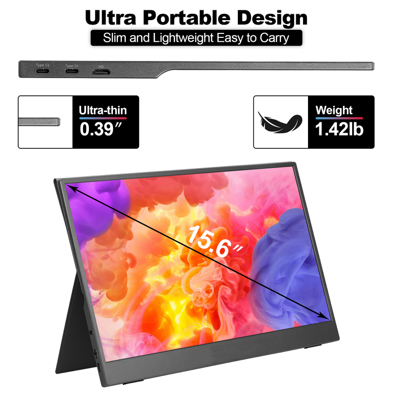 Large Portable Touch Screen Manufacturer - OEM 4K 13.3 15.6 17 Inch