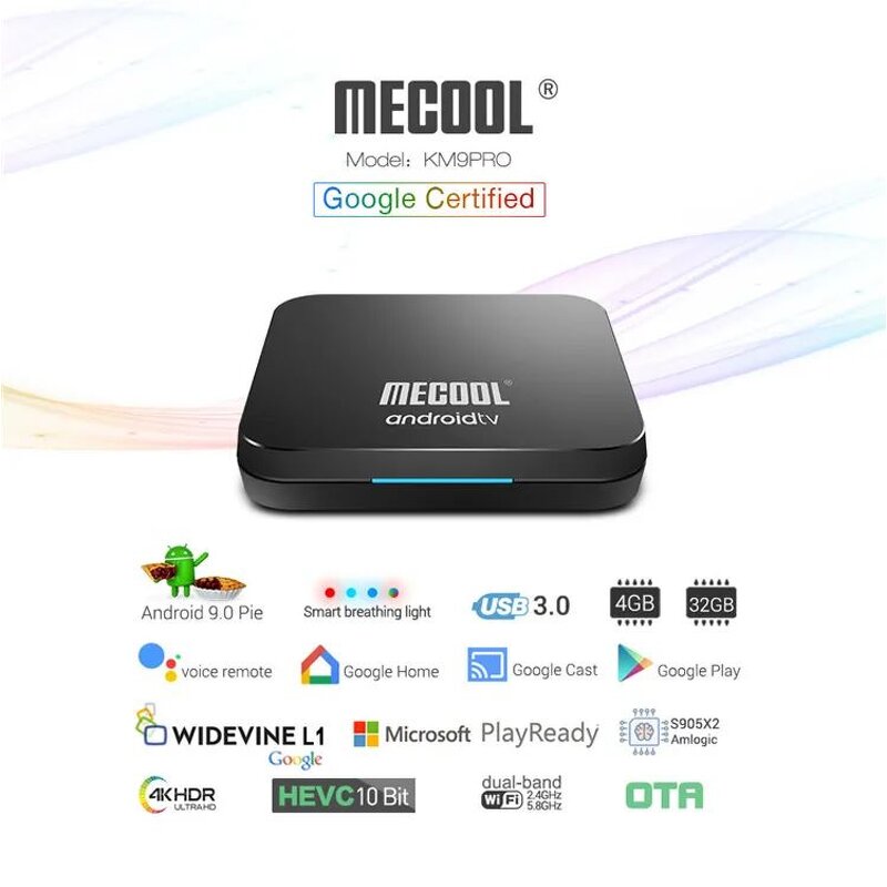 MECOOL K7 DVB TV Box Supplier - OEM Android 9.0 H.265 2T2R Antenna