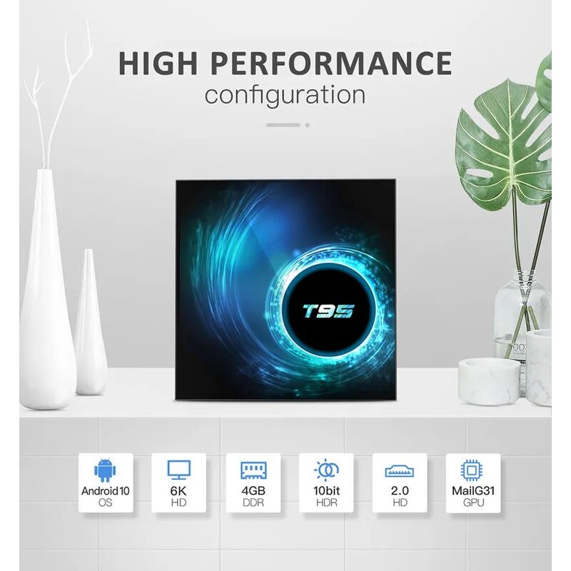 Support 6K ULTRA HD TV Box Factory - OEM T95 Android 10 4gb Ram