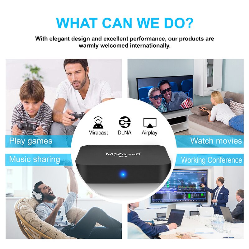 QUNSHI Dual Band Wifi TV Box Supplier - OEM MXg Pro Android Tv Boxes