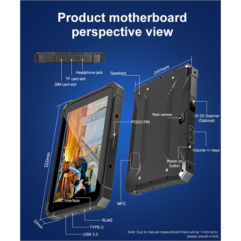 Rugged Waterproof Tablet Factory - OEM 8-Inch MTK6771 Front Camera