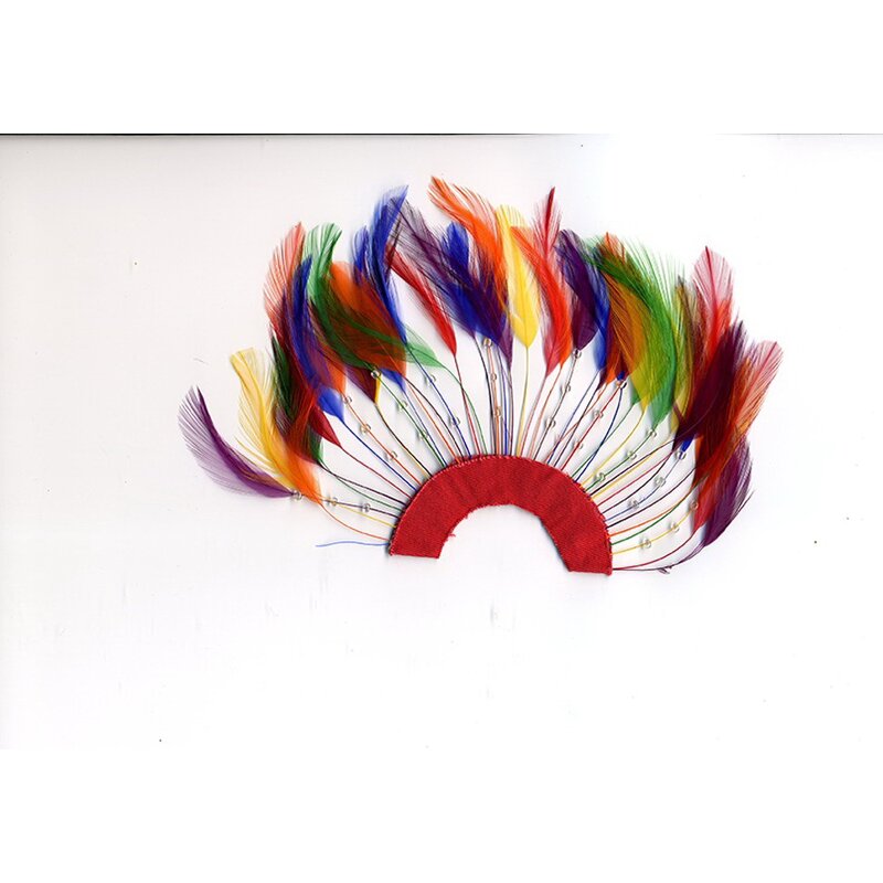 Chicken Hackle Feather Plate Manufacturer - Lime Red Fascinator