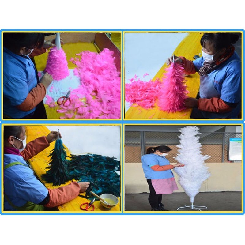 Feather Christmas Tree Factory - Dyed White Farmhouse Decor