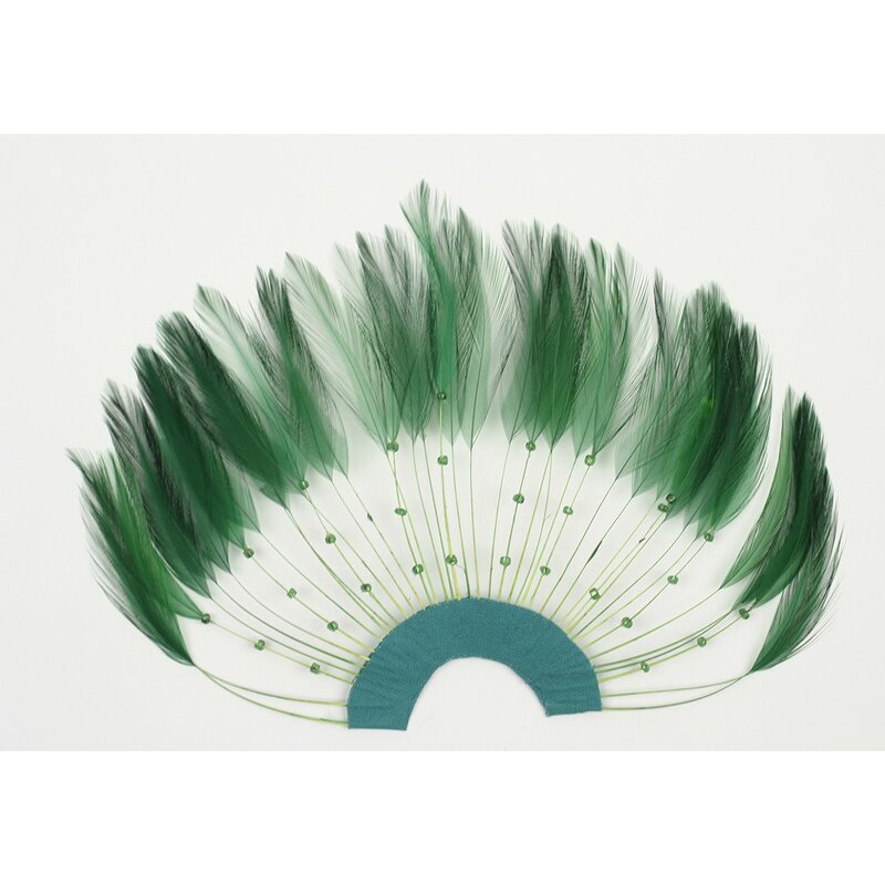 Chicken Hackle Feather Plate Manufacturer - Lime Red Fascinator