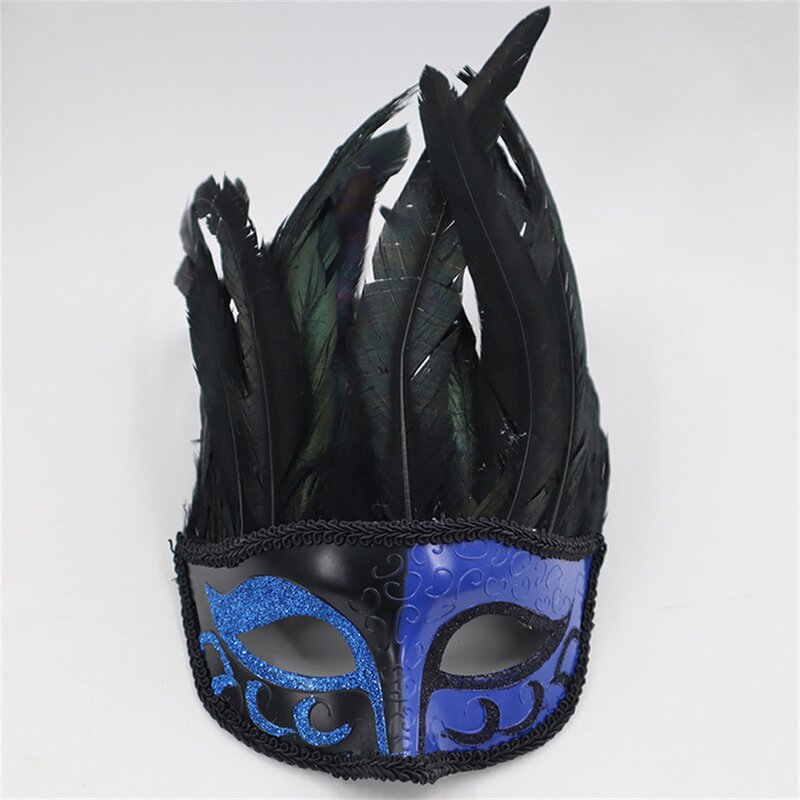 Rooster Feather Mask Manufacturer - Green Men Venetian Carnival