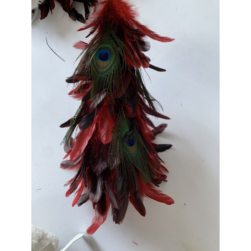 Goose Feather Tree Factory - White Red Farmhouse Decor