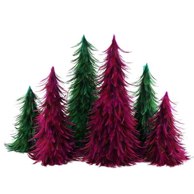 Rooster Feather Tree Manufacturer - Red Green Farmhouse Decor