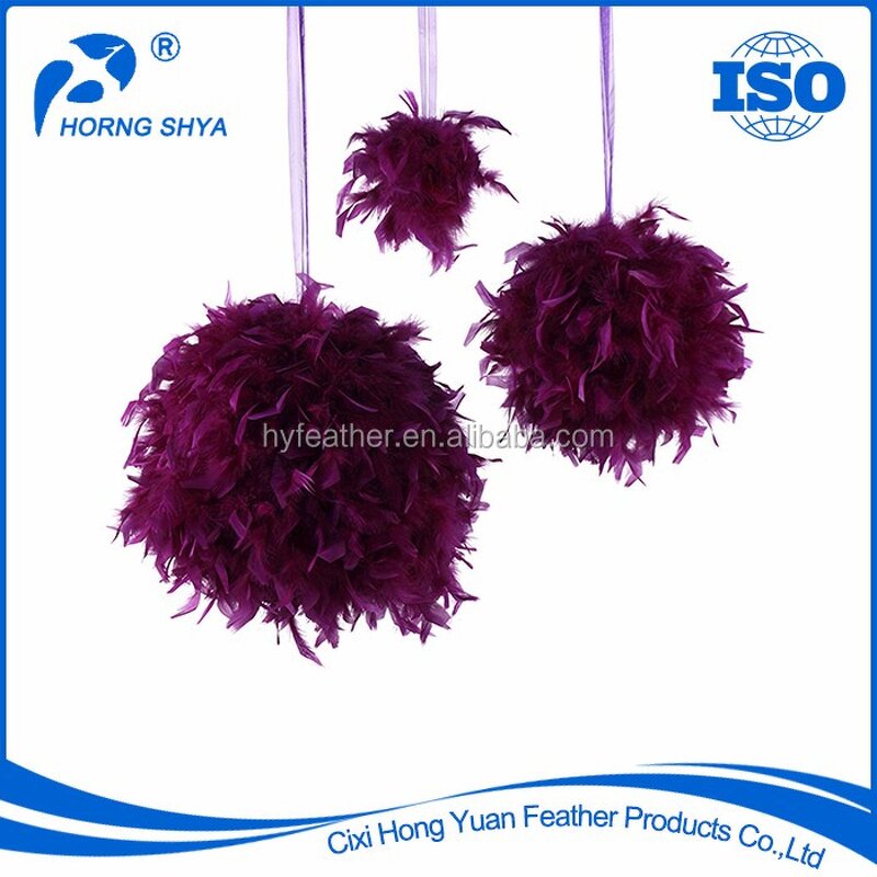 Turkey Feather Christmas Ball Manufacturer - Dyed Chandelle