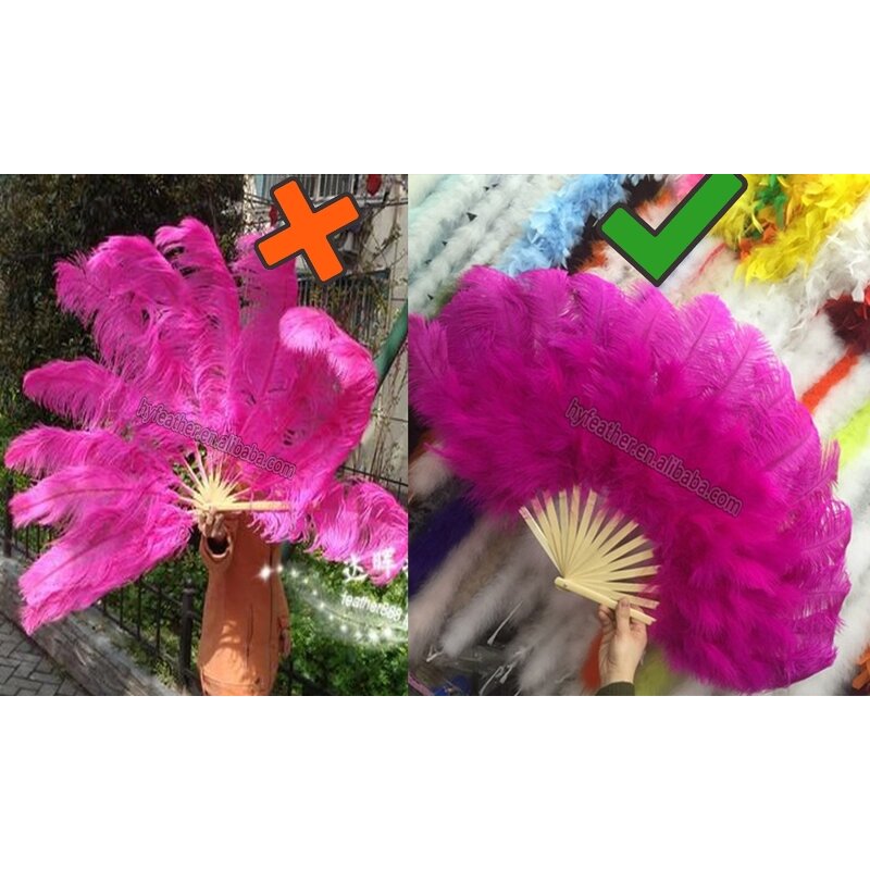 Ostrich Feather Hand Fan Supplier - Folding Held Bridal