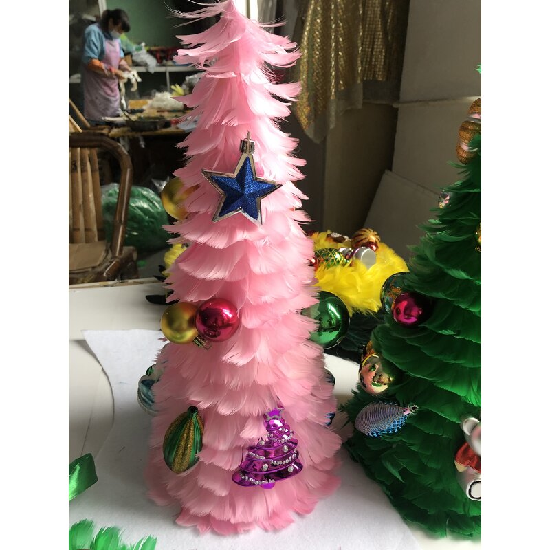 Goose Feather Tree Manufacturer - Gold White Farmhouse Decor