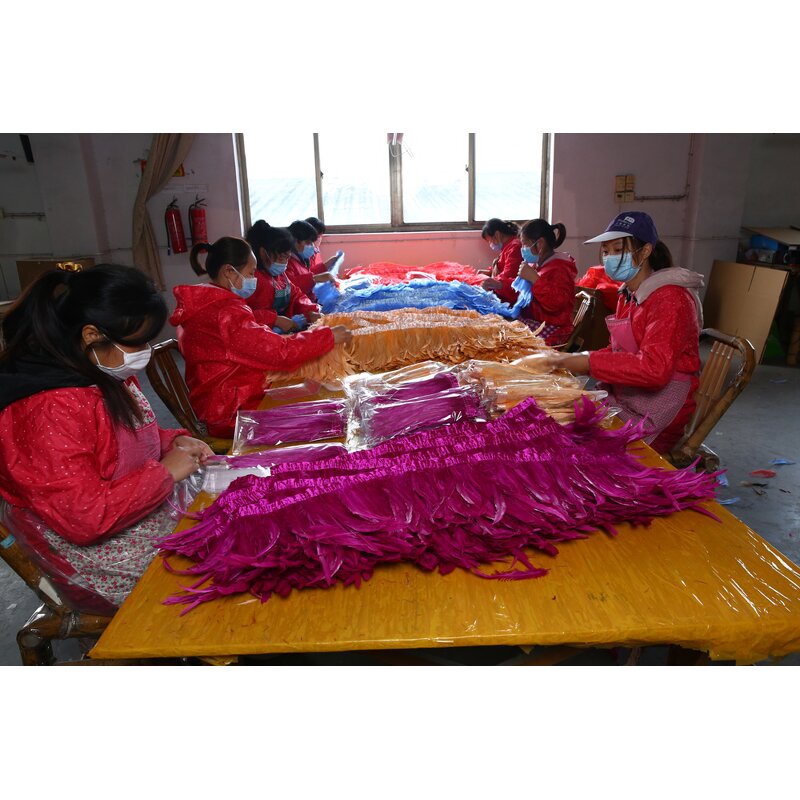 Rooster Feather Fringe Factory - Sewing Green Trim Custom