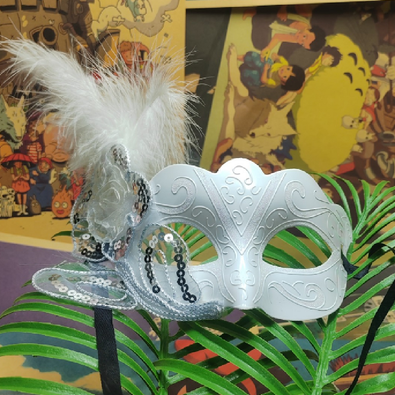 Ostrich Feather Mask Manufacturer - Purple Venetian Carnival