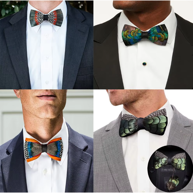 Feather Bow Tie Manufacturer - Handmade Lapel Pin Custom