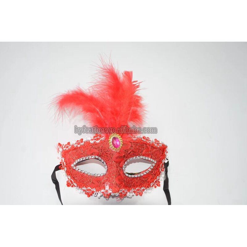 Feather Party Mask Manufacturer - Pink Venetian Carnival