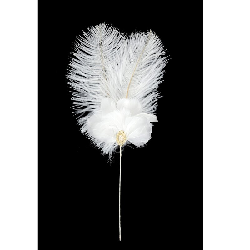 Feather Floral Pick Supplier - White Wire Stem Arrangement