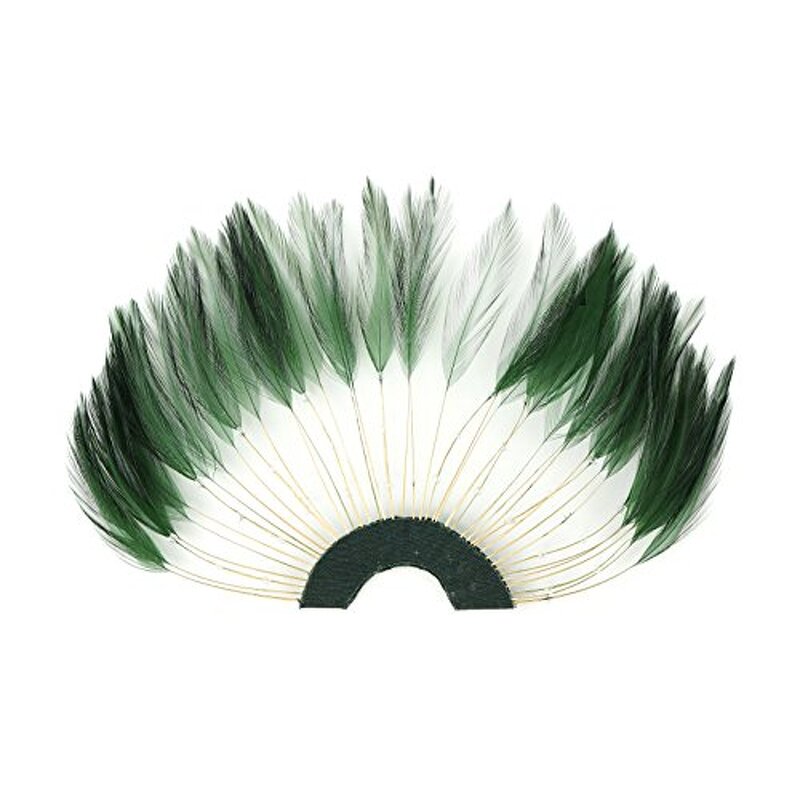 Chicken Hackle Feather Plate Supplier - Black Millinery Decor