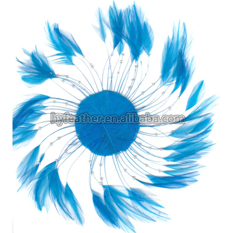 Chicken Hackle Feather Plate Supplier - Black Millinery Decor