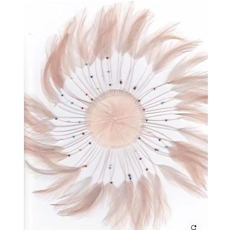 Chicken Hackle Feather Plate Factory - Ivory Wedding Fascinator