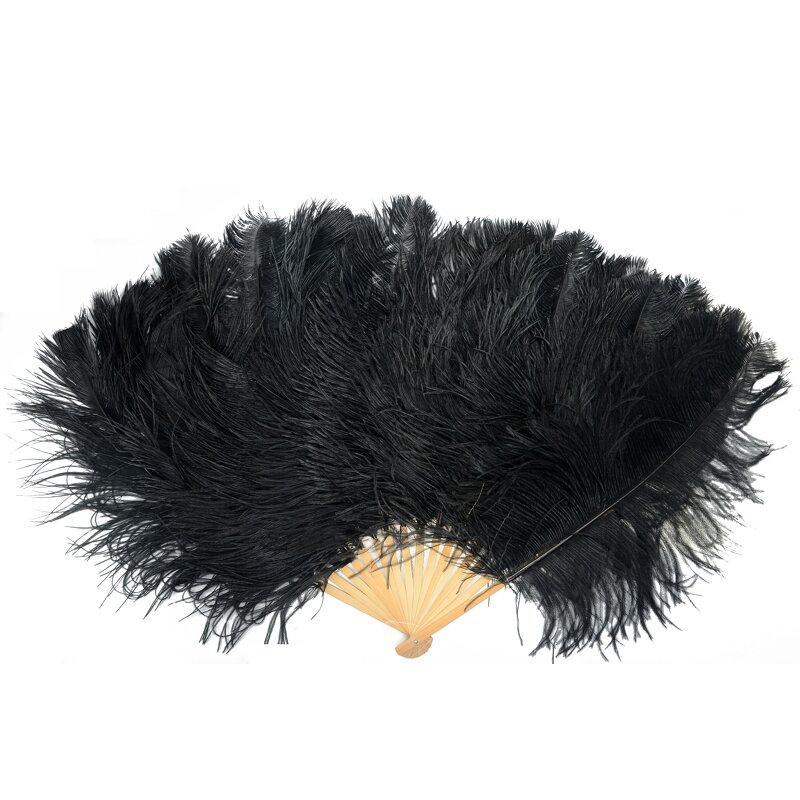 Ostrich Feather Hand Fan Supplier - Large Red Belly Dance
