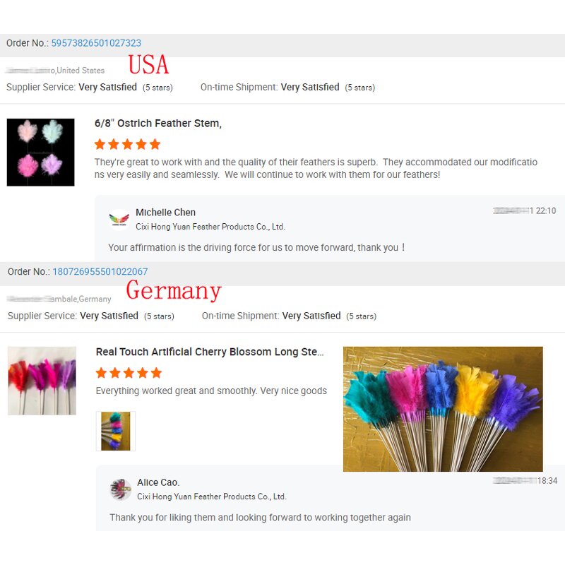 Feather Floral Pick Manufacturer - Wire Stem DIY Craft