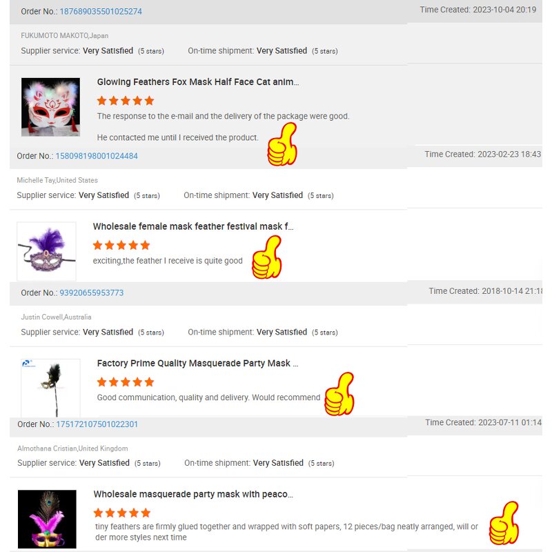 Venetian Mask Supplier - Feather Carnival Party Accessory