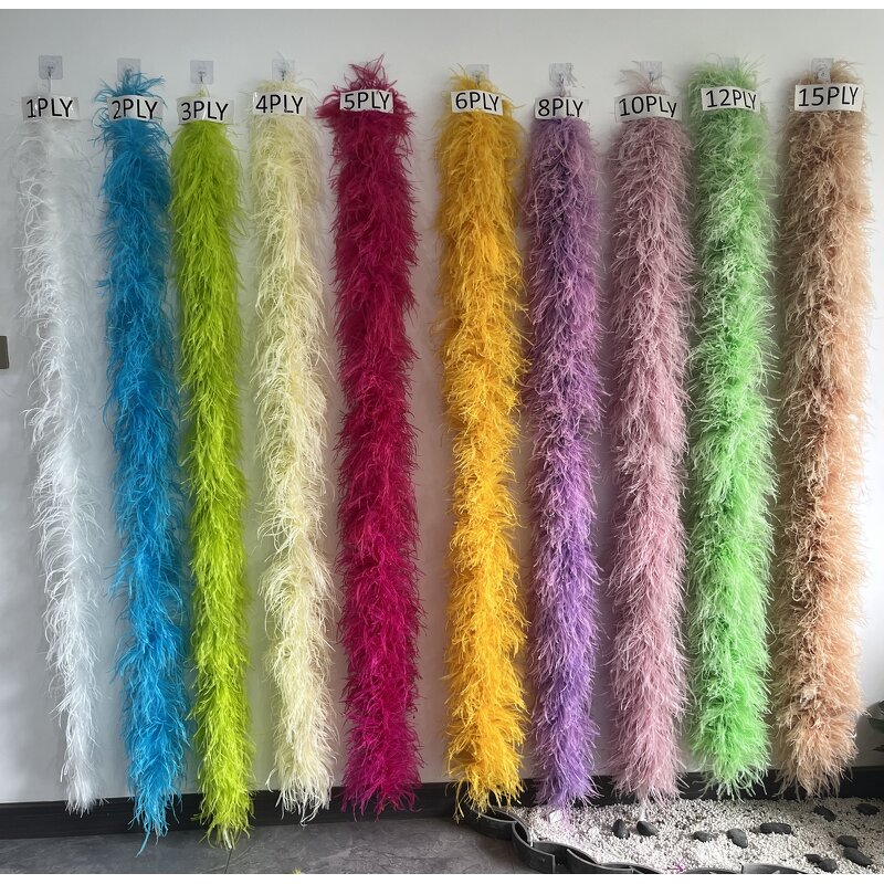 Ostrich Feather Boa Factory - Xmas Garland Dyed White Orange