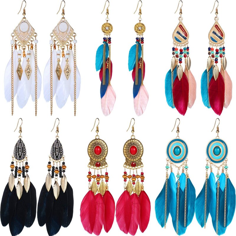 Feather Earring Manufacturer - Custom Vintage Boho Dangle