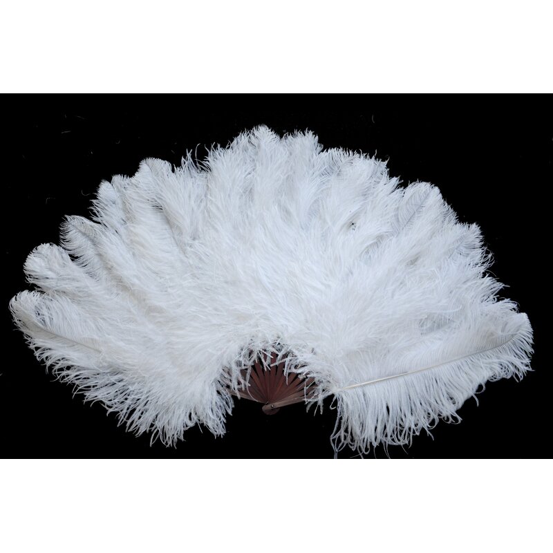 Ostrich Feather Hand Fan Supplier - Large Red Belly Dance
