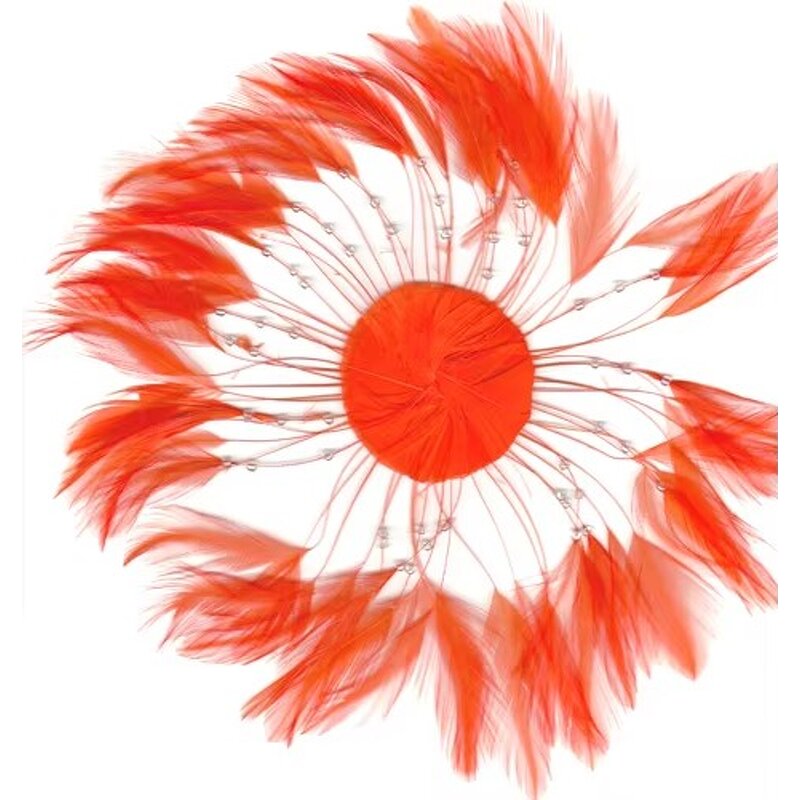 Chicken Hackle Feather Plate Supplier - Yellow Millinery Hat