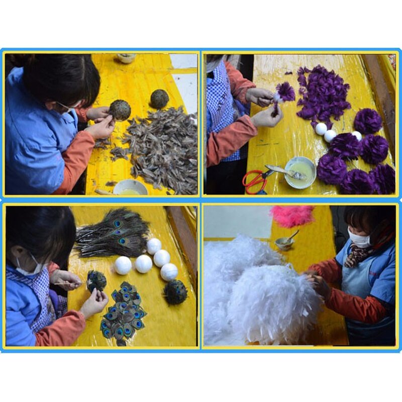 Turkey Feather Christmas Ball Factory - Natural Marabou Wedding