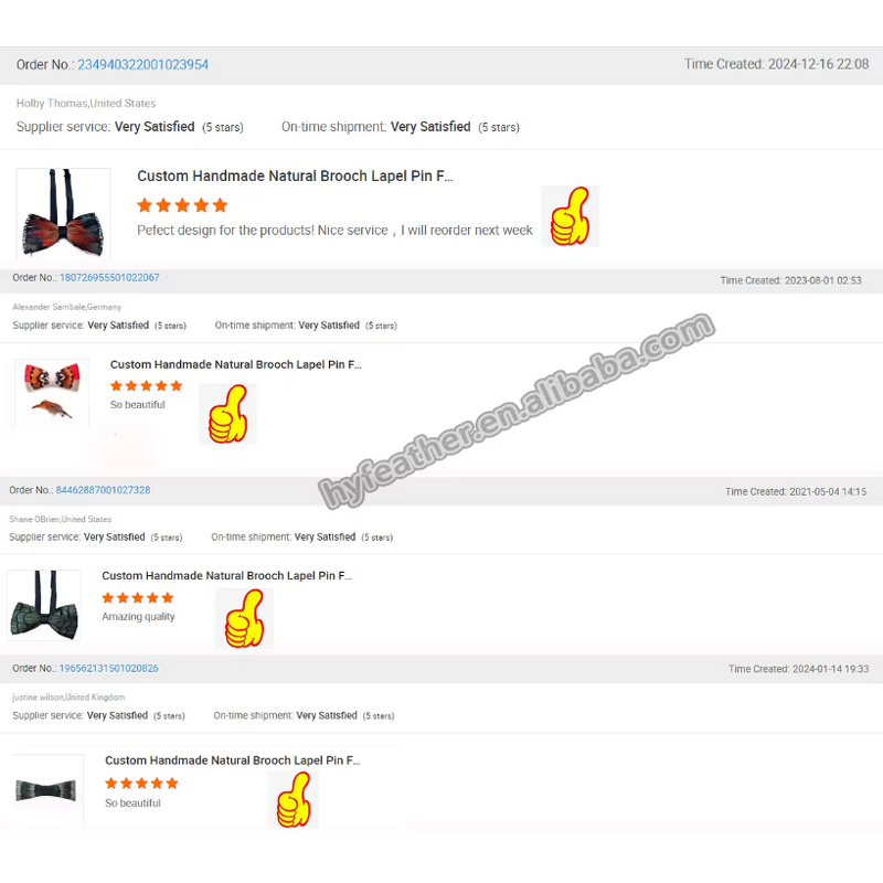 Feather Bow Tie Manufacturer - Handmade Lapel Pin Custom