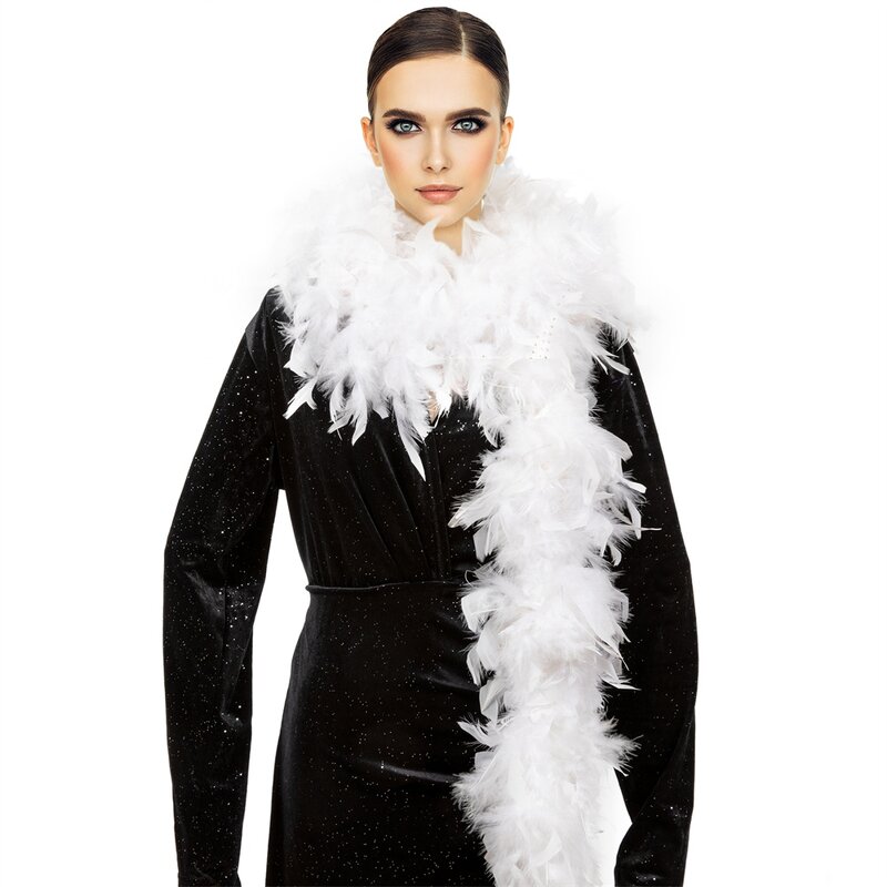 Turkey Feather Boa Manufacturer - Pure White Scarf Christmas