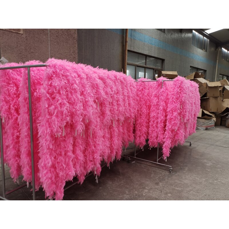 Turkey Feather Boa Manufacturer - 120g Pink Scarf Party Decor