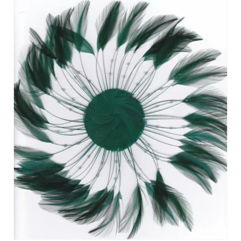 Chicken Hackle Feather Plate Manufacturer - Black Bridal Decor