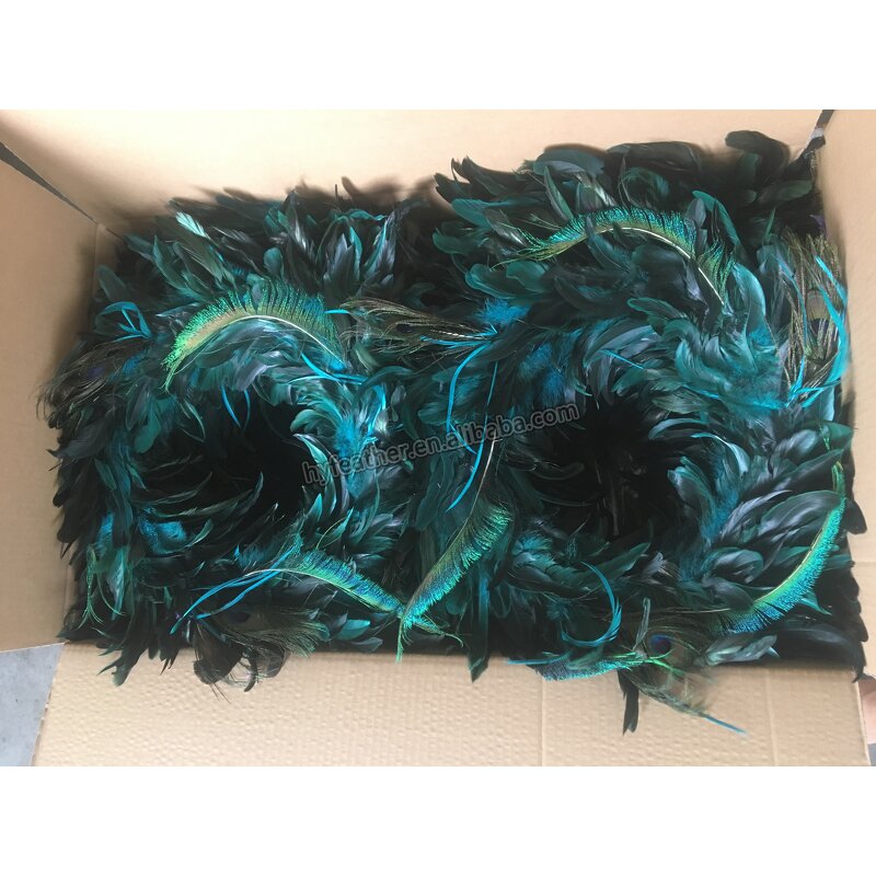Feather Wreath Manufacturer - Teal Garland Holiday Decor