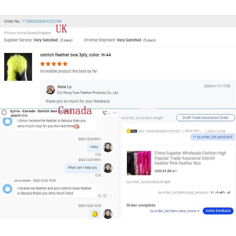 Ostrich Feather Boa Supplier - 3ply Lavender Scarf Halloween