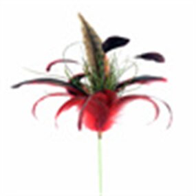 Floral Pick Supplier - Decorative Red Flower Wire Stem